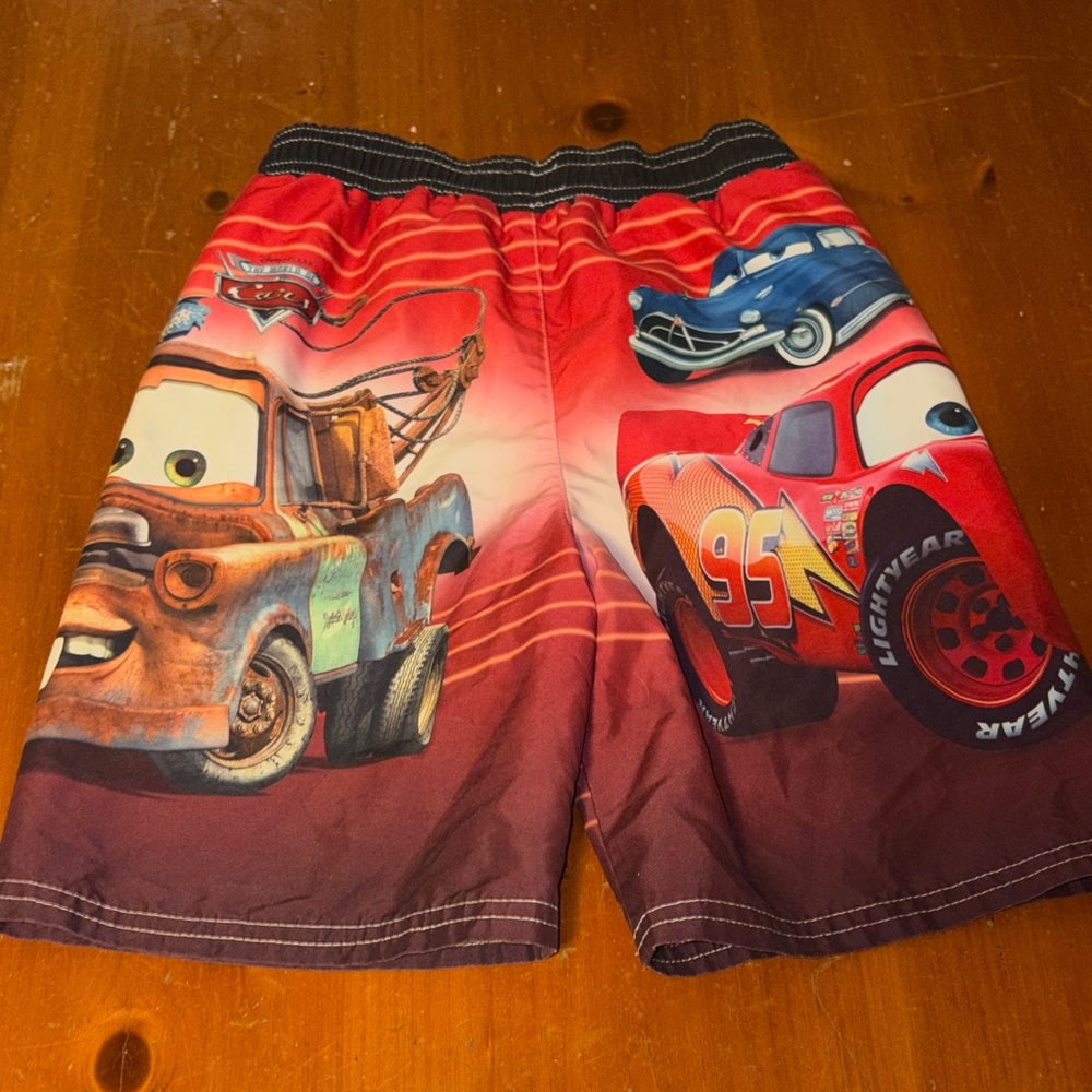Disney Radiator Springs Cars Red Kids Swin Shorts Size 4T - Picture 3 of 3